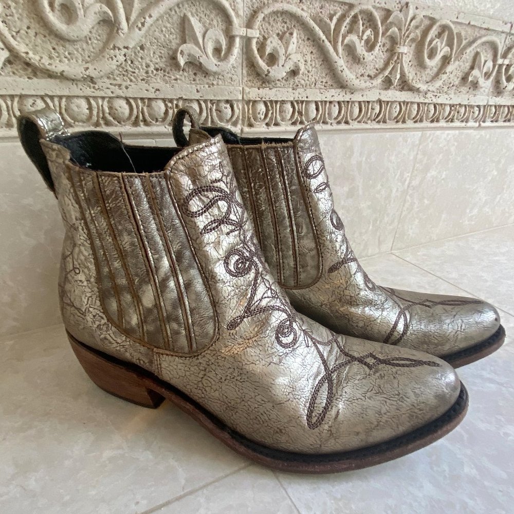 Liberty Black Leather Cowgirl Booties